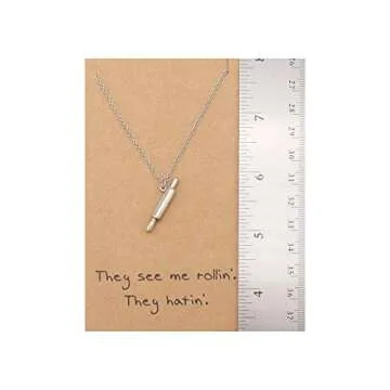 quanjewelry Rolling Pin Necklace for Bakers and Cooking Lovers