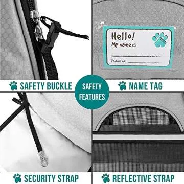 PetAmi Airline Approved Pet Carrier for Cat, Soft Sided Dog Carrier for Small Dogs, Cat Travel Supplies Accessories for Indoor Cats, Ventilated Pet Carrying Bag Medium Large Kitten Puppy, Large Gray