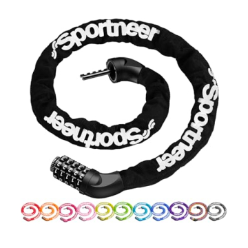 Sportneer Bike Chain Lock Heavy Duty with 5-Digit Combination for Optimal Security