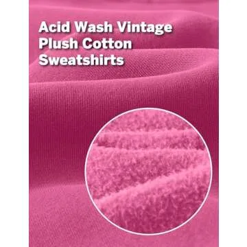 Hatant Sweatshirt for Women Acid Wash Athletic Hoodies Heritage Fleece V-neck Long Sleeve Hoodie Y2K Crop Pullover Women Sweatshirt Cotton Fleece Lined Hoodies Workout Pullover Shirt Pink-M