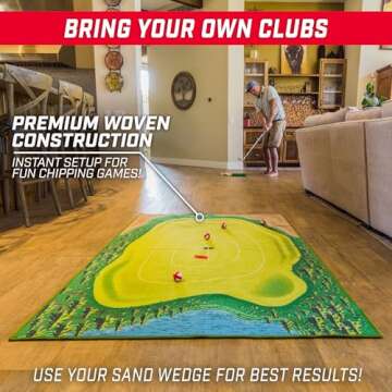 GoSports Chip N' Stick Golf Game - Includes 1 Chip N' Stick Game Mat, 16 Grip Golf Balls, and Chipping Mat