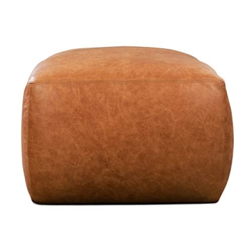 Denver Leather Ottoman in Elegant Cognac Tan for Homes