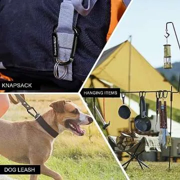 6PCS Heavy Duty 800lbs Carabiner Clips for Outdoor Activities