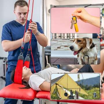 6PCS Carabiner Clip - Heavy Duty Iron Carabiners 800lbs Carabeaner D Ring Shape,Key Chain Clip Hook,Keychain Clip,Multipurpose for Camping, Hiking,Backpacking or Other Outdoor Activities, Black.