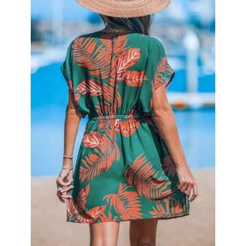 CUPSHE Stylish V Neck Coverup Dress for Summer Beach Days