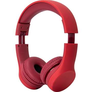 Snug Play+ Kids Headphones with Volume Limiting for Toddlers - Red