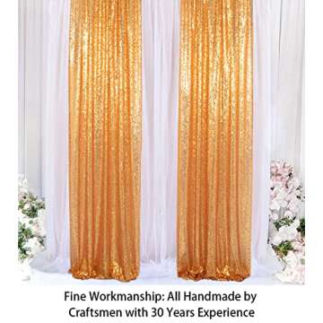 Sequin Backdrop Gold 2FTx8FT for Events & Photography