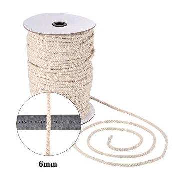 6mm Macrame Cord - 175yd Soft Natural Cotton Rope