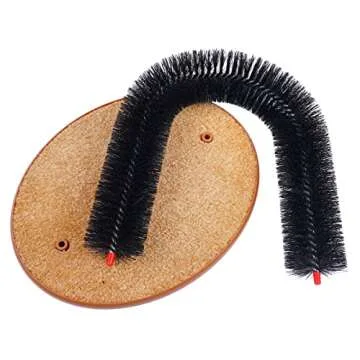 AikoPets Cat Self Groomer, Scratching Post & Interactive Toys - Arch Scratcher with Brush for Grooming & Shedding, Scratch Pad, and Catnip