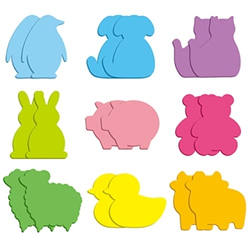 540 Pieces Cute Animal Sticky Notes - 9 Color Bright Memo Pads for Office & Home