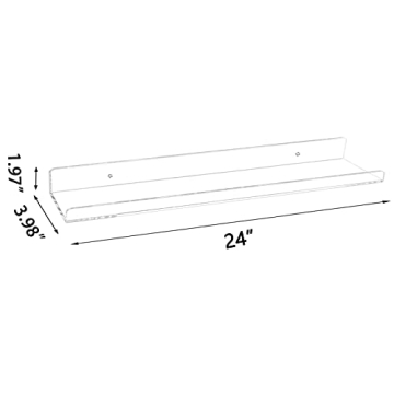 Weiai Clear Acrylic Floating Shelves for Kids Books