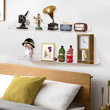 Weiai Clear Acrylic Floating Shelves for Kids Books