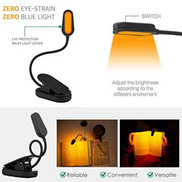 Giftable Amber Book Light - Perfect Night Reading Companion