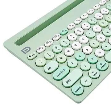 HUO JI Wireless Keyboard Multi-Device, Bluetooth and 2.4G Dual Mode for iPad, Switch to 3 Devices for Cellphone, Tablet, PC, Smart TV, MacBook iOS Android Windows, Green