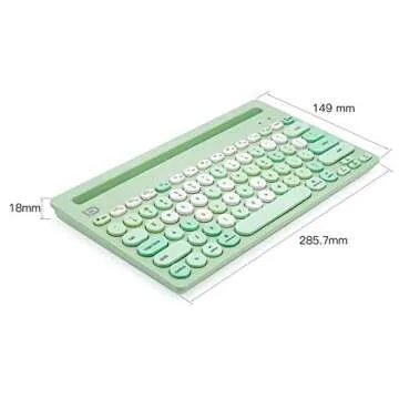 HUO JI Wireless Keyboard Multi-Device, Bluetooth and 2.4G Dual Mode for iPad, Switch to 3 Devices for Cellphone, Tablet, PC, Smart TV, MacBook iOS Android Windows, Green