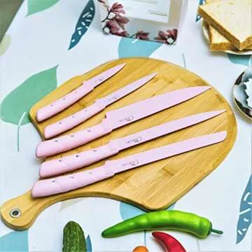 Chic Pink Kitchen Knife Set - OasisUSA Stainless Steel
