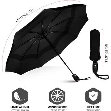Compact Windproof Travel Umbrella for Men & Women