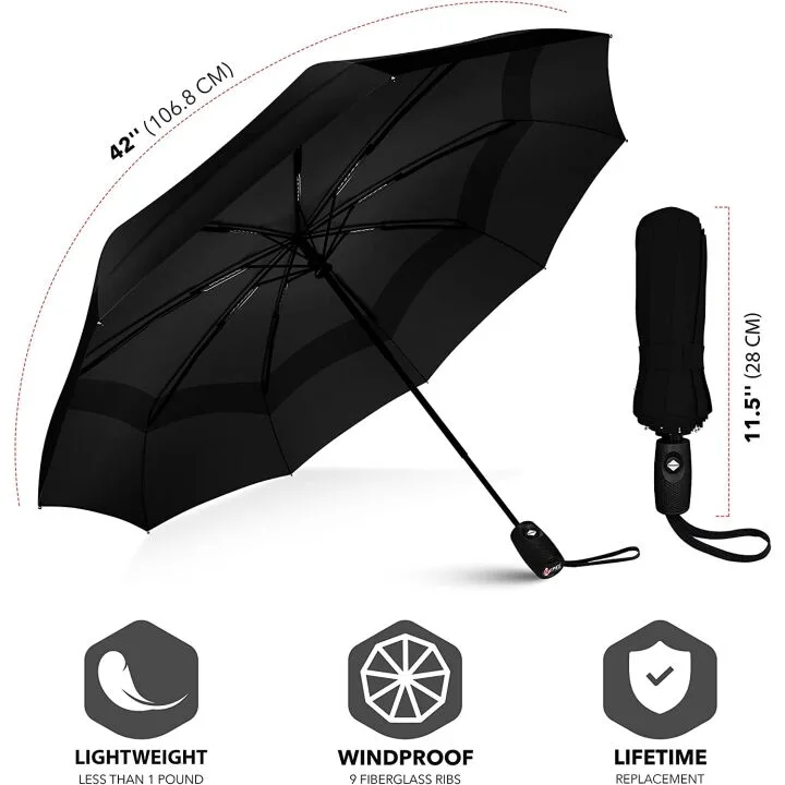 Compact Windproof Travel Umbrella for Men & Women