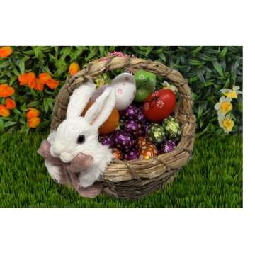 AXI Easter Bunny Basket - Natural Wood Kids Egg Hunt Basket
