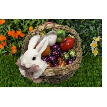 AXI Easter Bunny Basket - Natural Wood Kids Egg Hunt Basket