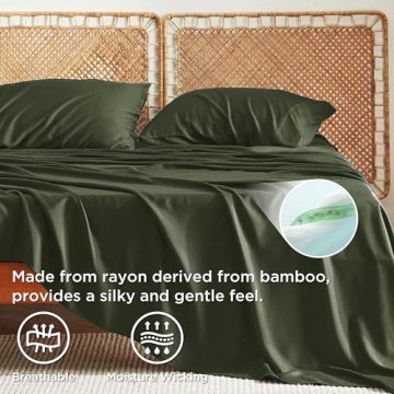 Bedsure King Size Bamboo Cooling Sheets for Hot Sleepers