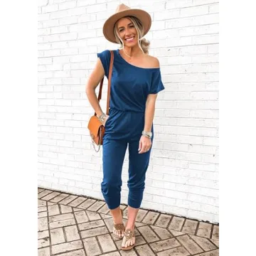 Stylish PRETTYGARDEN Women's Off Shoulder Jumpsuit