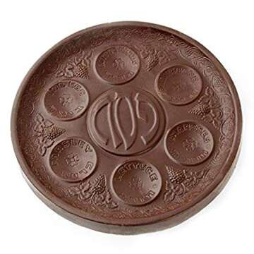 Dark Chocolate Seder Plate 16oz By Manischewitz, Elegant and Delicious, Perfect Passover Hostess Gif...
