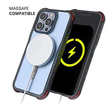 Ghostek COVERT Clear Apple 13 Pro Max Case with MagSafe and Anti-Yellowing Protection Slim Phone Covers Supports Mag Safe Accessories Designed for 2021 iPhone 13 Max Pro (6.7 inch) (Midnight Graphite)