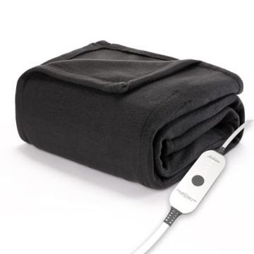 Sunbeam Heated Throw with Dual Controls in Night Fog Color