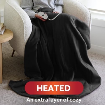 Sunbeam Heated Throw with Dual Controls in Night Fog Color