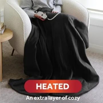 Sunbeam Heated Throw with Dual Controls in Night Fog Color