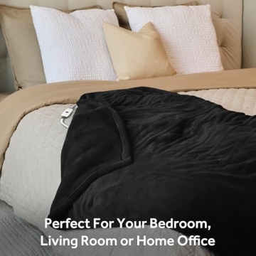 Sunbeam Heated Throw with Dual Controls in Night Fog Color