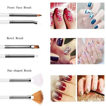JOYJULY Nail Art Kit with Brushes Dotting Tools and Glitter