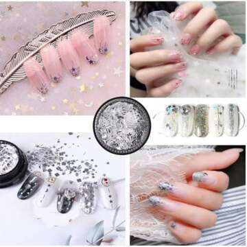 JOYJULY Nail Art Kit with Brushes Dotting Tools and Glitter