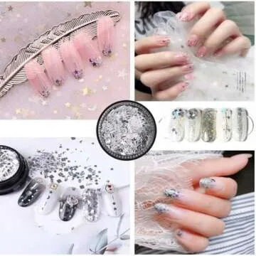 JOYJULY Nail Art Kit with Brushes Dotting Tools and Glitter