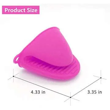 Silicone Oven Mitts Thicken 4pcs pot holders for kitchen Cooking and Baking heat resistant Oven gloves, kitchen Mini mittens (Pink and blue)