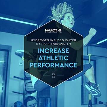 H Factor Hydrogen Water - Pure Hydrogen Infused Drinking Water for Natural Pre Or Post Workout Recov...