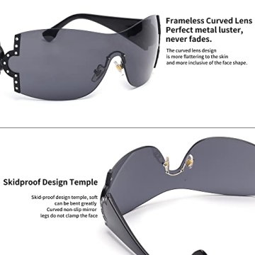 Trendy Y2K Oversized Sunglasses - Comfortable & Affordable