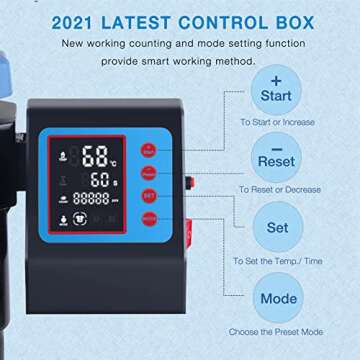 HORGELU Upgraded 5 in 1 Heat Press Machine 15x15 Inch Heat Transfer Machine 360-Degree Swing Away Multifunction Digital Sublimation Combo Heat Press for T Shirt Mug Hat Plate for Commercial Home 110V