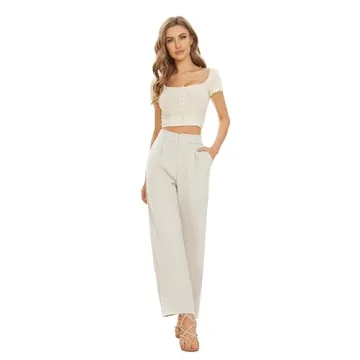 Shop KICZOY Women's Elegant Wide Leg High Waist Pants