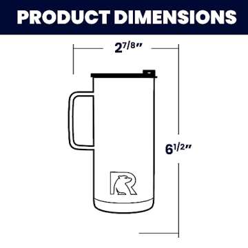 RTIC 16 oz Coffee Travel Mug – Stainless Steel Vacuum-Insulated with Handle