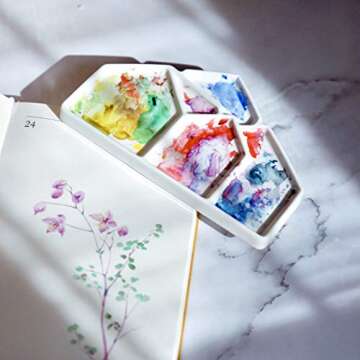 Bower Bird Porcelain Watercolor Palette House Artist Professional Ceramic Palette