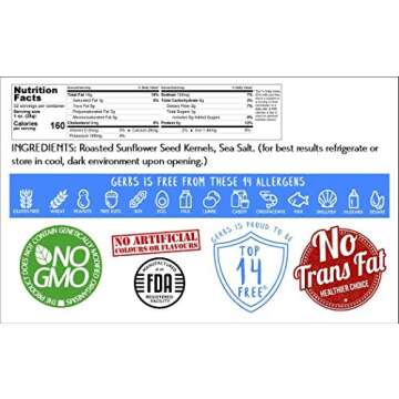 Lightly Salted Sunflower Seed Kernels by Gerbs - 2 LBS