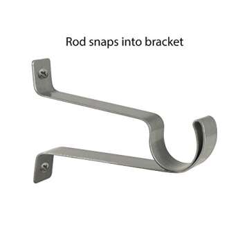 Decopolitan Ball Single Telescoping Drapery Rod Set, 36 to 72-Inch ,Medium, Silver