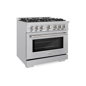 ZLINE 36 in. Stainless Steel Dual Fuel Range with 6 Brass Burners