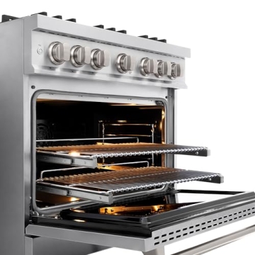 ZLINE 36 in. Stainless Steel Dual Fuel Range with 6 Brass Burners