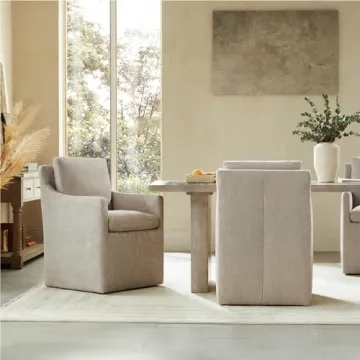 KISLOT Upholstered Chairs with Casters for Versatile Seating