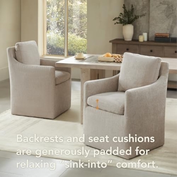KISLOT Upholstered Chairs with Casters for Versatile Seating