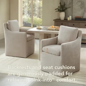 KISLOT Upholstered Chairs with Casters for Versatile Seating