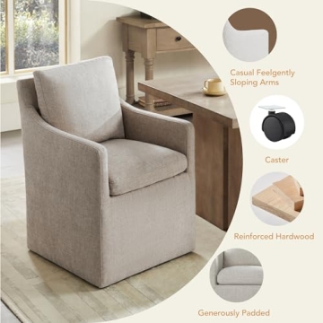 KISLOT Upholstered Chairs with Casters for Versatile Seating